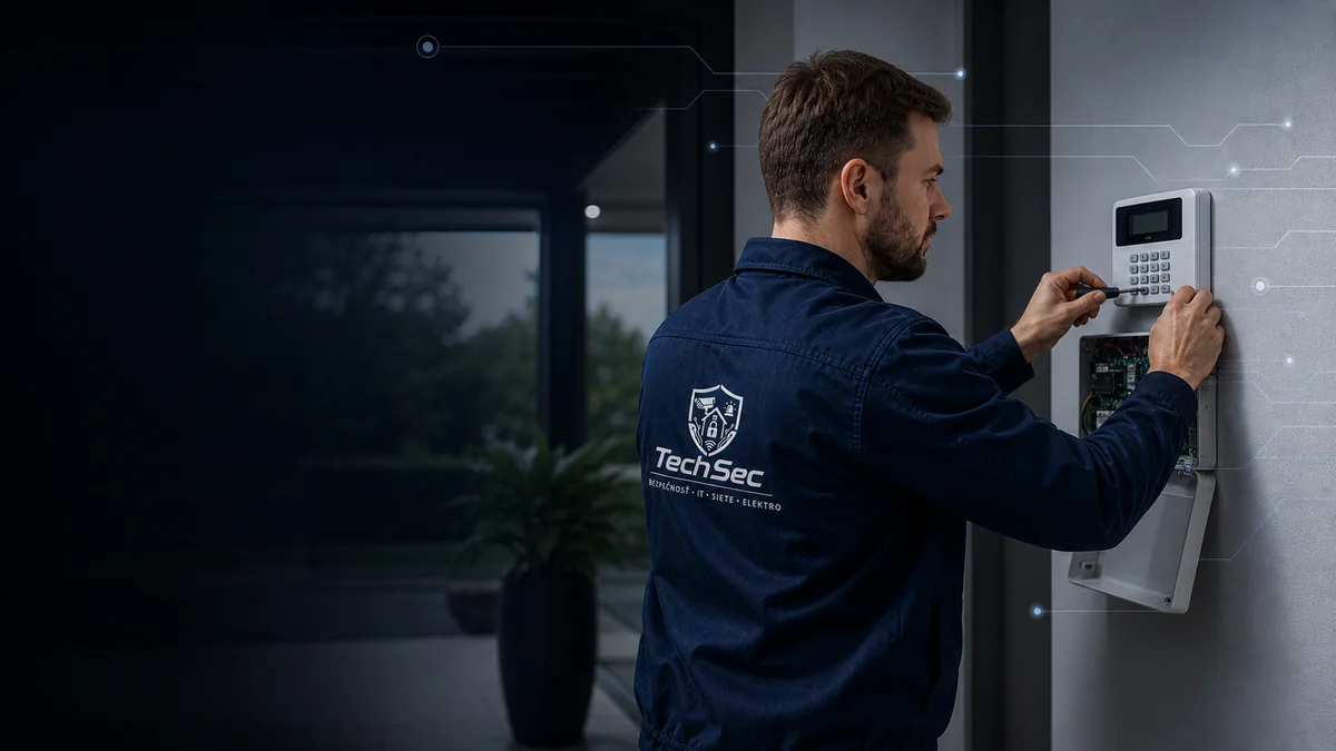 Technik TechSec inštaluje alarmový systém
